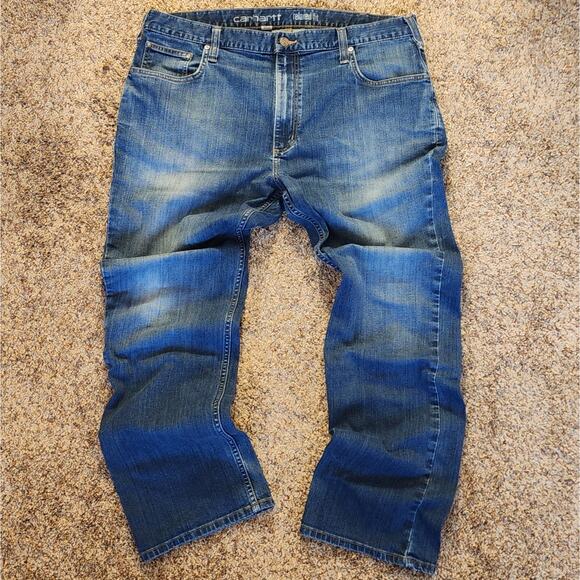 LOT OF 2 Carhartt Mens 40x32 Rugged Flex Relaxed Fit Straight Leg Blue Jeans EUC - Picture 3 of 13